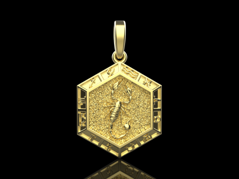 Zodiac sign scorpion pendant model 966 3D Принт Модель