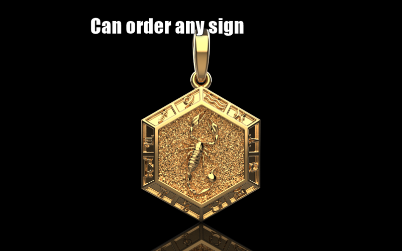 Zodiac sign scorpion pendant model 966 3D Принт Модель .c4d .max .obj .3ds .fbx .stl .blend