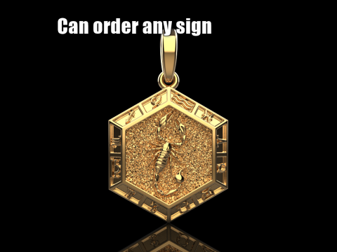 Zodiac sign scorpion pendant model 966 3D Принт Модель