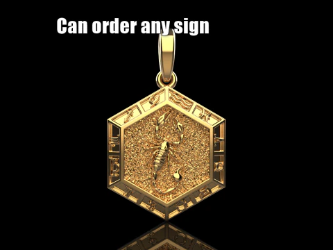 Подвеска знак зодиака скорпион модель 966 3D Принт Модель