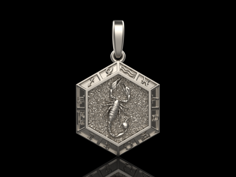 Zodiac sign scorpion pendant model 966 3D Принт Модель