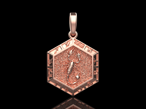 Zodiac sign scorpion pendant model 966 3D Принт Модель