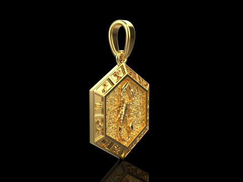 Zodiac sign scorpion pendant model 966 3D Принт Модель