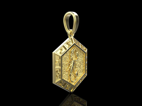 Zodiac sign scorpion pendant model 966 3D Print Model