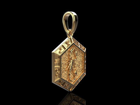 Zodiac sign scorpion pendant model 966 3D Принт Модель