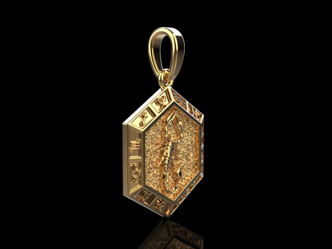Zodiac sign scorpion pendant model 966 3D Print Model