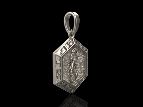 Zodiac sign scorpion pendant model 966 3D Принт Модель