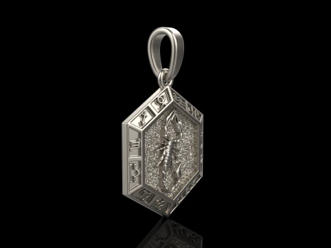 Zodiac sign scorpion pendant model 966 3D Print Model
