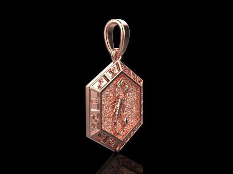 Zodiac sign scorpion pendant model 966 3D Print Model