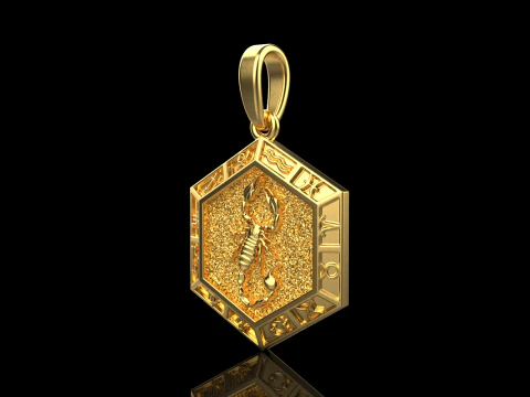 Zodiac sign scorpion pendant model 966 3D Print Model