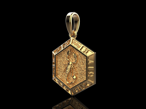 Zodiac sign scorpion pendant model 966 3D Принт Модель