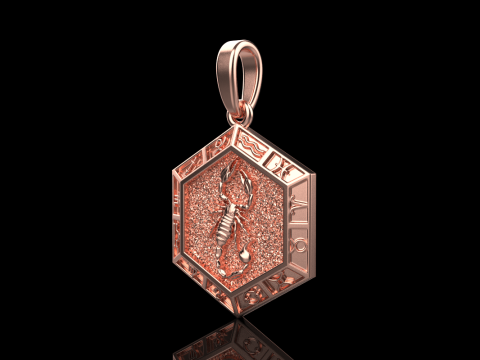 Zodiac sign scorpion pendant model 966 3D Принт Модель