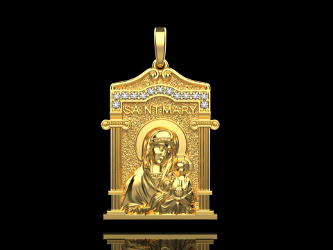 Virgin Mary pendant model 965 Modelo de impresión 3D