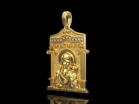 Virgin Mary pendant model 965 3D Print Model