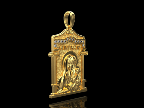 Virgin Mary pendant model 965 3D 打印模型