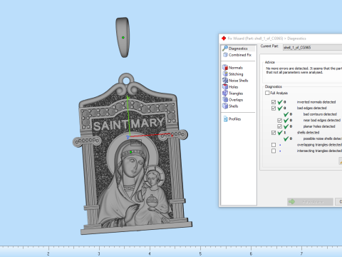 Virgin Mary pendant model 965 3D 打印模型