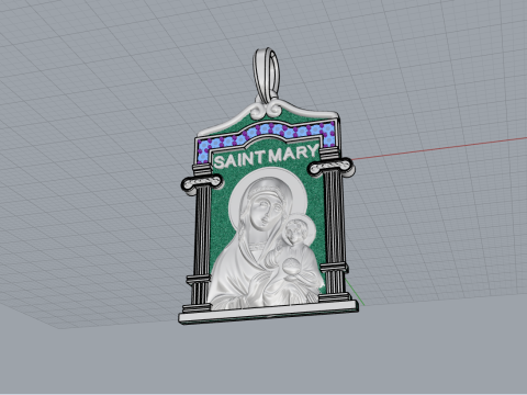 Virgin Mary pendant model 965 3D 打印模型