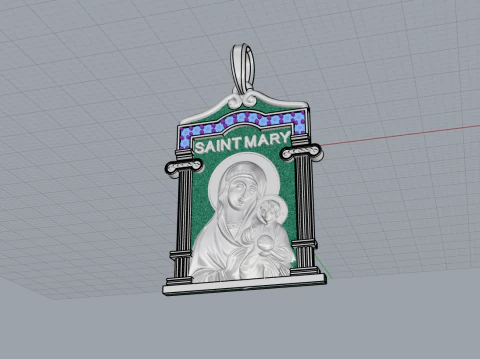 Virgin Mary pendant model 965 3D Print Model