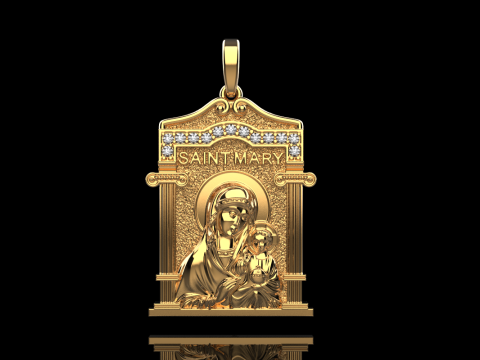 Virgin Mary pendant model 965 3D 打印模型