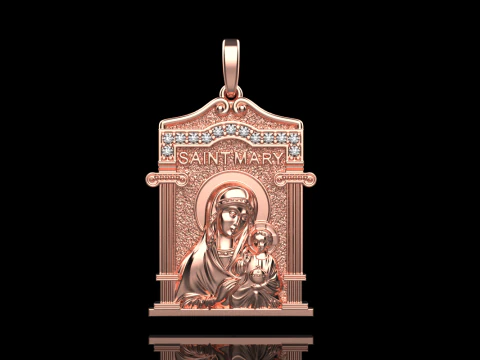 Virgin Mary pendant model 965 3D Print Model