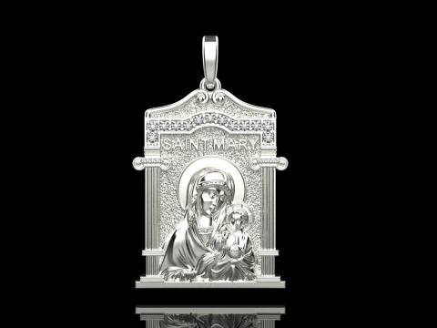Virgin Mary pendant model 965 3D Print Model