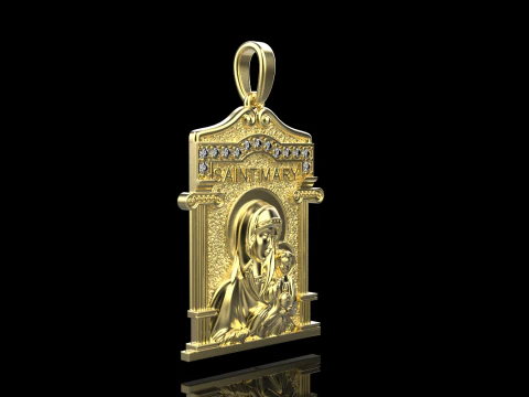Virgin Mary pendant model 965 3D Print Model