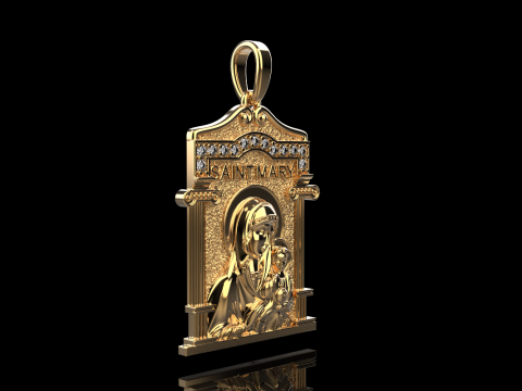 Virgin Mary pendant model 965 3D 打印模型