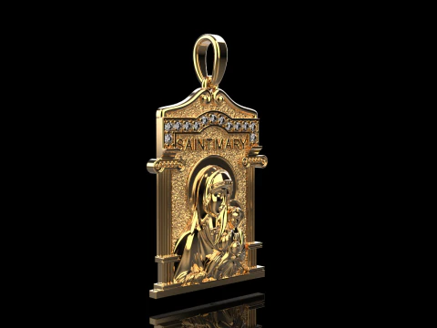 Virgin Mary pendant model 965 3D Print Model