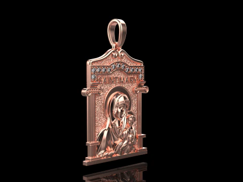 Virgin Mary pendant model 965 3D Print Model