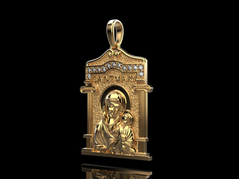 Virgin Mary pendant model 965 3D 打印模型