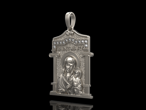 Virgin Mary pendant model 965 3D 打印模型