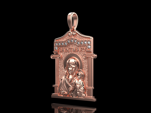 Virgin Mary pendant model 965 3D 打印模型