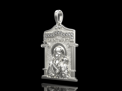 Virgin Mary pendant model 965 3D 打印模型