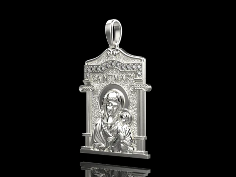 Virgin Mary pendant model 965 3D Print Model
