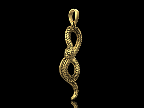Snake pendant model 964 3D Baskı Modeli