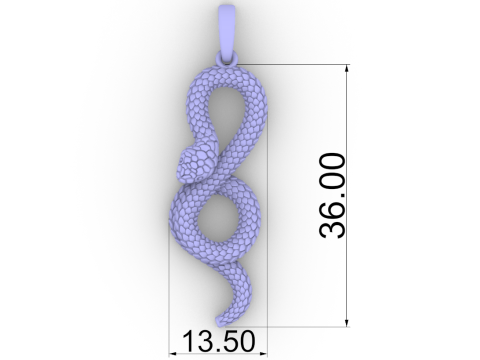 Snake pendant model 964 3D Baskı Modeli