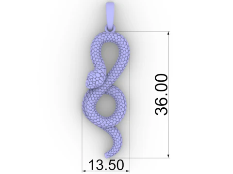 Snake pendant model 964 3D Print Model