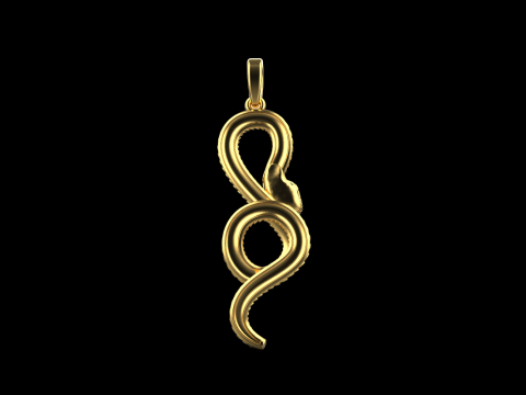 Snake pendant model 964 3D Baskı Modeli