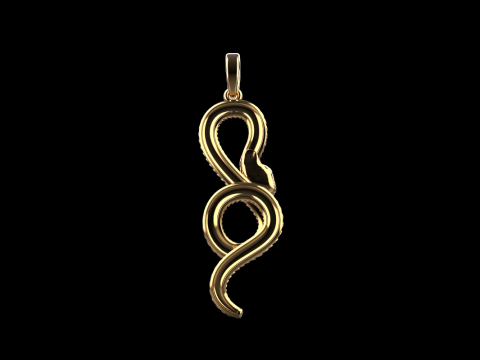 Snake pendant model 964 3D Baskı Modeli