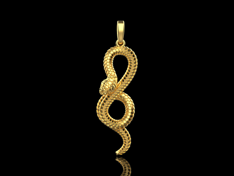 Snake pendant model 964 3D Baskı Modeli