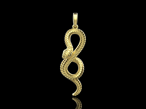 Snake pendant model 964 3D Baskı Modeli