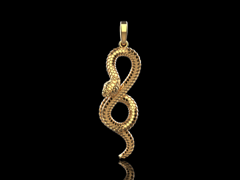 Snake pendant model 964 3D Baskı Modeli