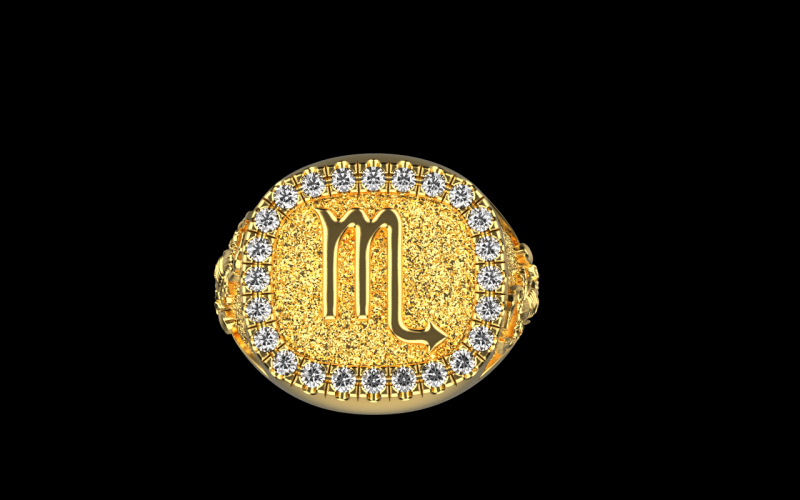 Zodiac sign scorpion ring model 962 Modello di stampa 3D .c4d .max .obj .3ds .fbx .stl .blend