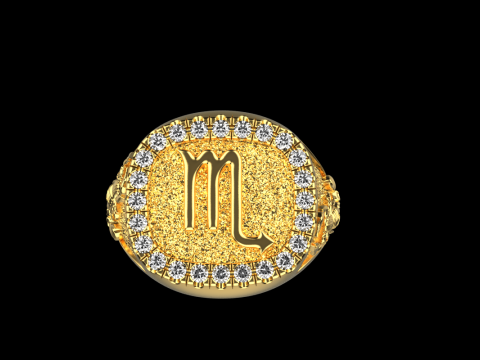 Zodiac sign scorpion ring model 962 Modelo de Impressão 3D