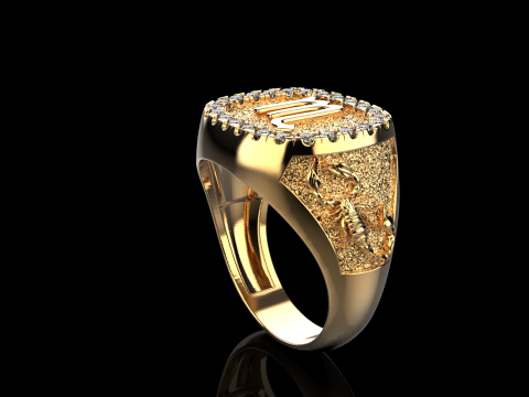 Zodiac sign scorpion ring model 962 Modello di stampa 3D