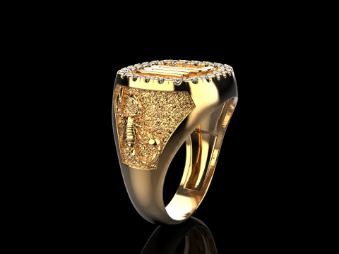 Zodiac sign scorpion ring model 962 Modello di stampa 3D