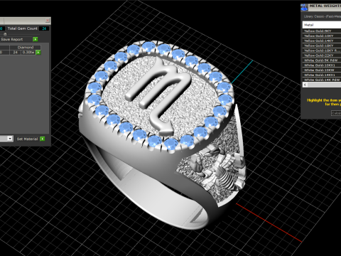 Zodiac sign scorpion ring model 962 Modello di stampa 3D