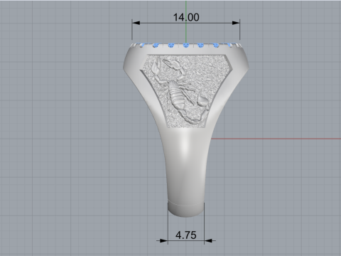Zodiac sign scorpion ring model 962 Modello di stampa 3D