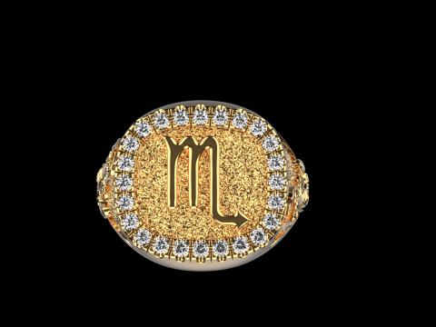 Zodiac sign scorpion ring model 962 Modello di stampa 3D