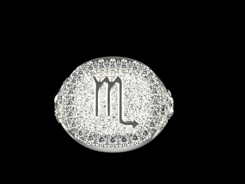 Zodiac sign scorpion ring model 962 Modello di stampa 3D